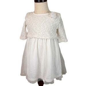 Healthtex Baby Girl 24 Month Off White Cream Lace Glitter Dress